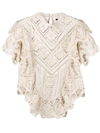Isabel Marant Zanios Crochet Knit Blouse In Neutrals
