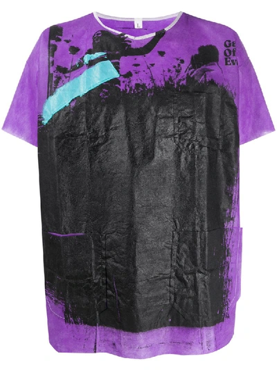 Raf Simons One-of-a-kind Hospital Gown T-shirt In Purple