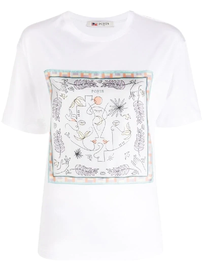 Ports 1961 Foulard Detail T-shirt In White