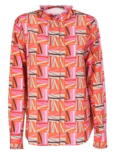 Msgm All-over Logo Printed Shirt In Multicolore