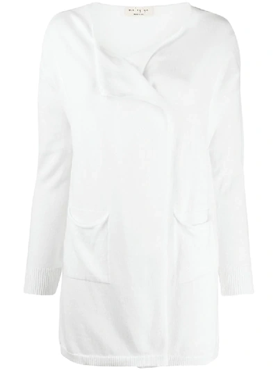 Ma'ry'ya Open Front Cardigan In White