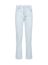 Re/done High Rise Ankle Crop Jean In Blu Denim Chiaro