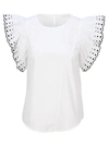 SEE BY CHLOÉ SEE BY CHLOE BUTTERFLY SLEEVE TOP,11279611