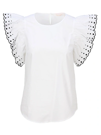 See By Chloé See By Chloe Butterfly Sleeve Top In Bianco