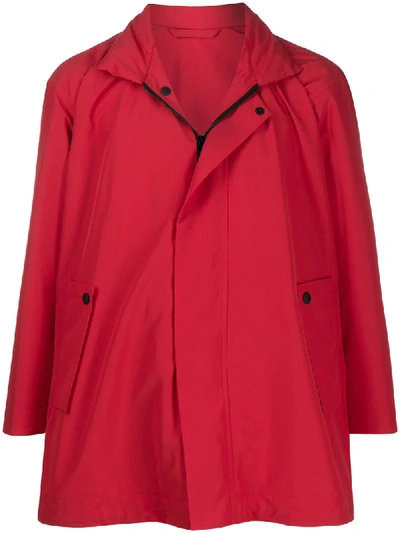 Issey Miyake Dropped-shoulder Parka In Red