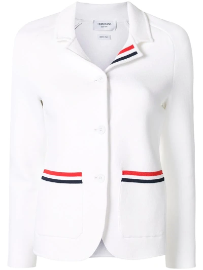 Thom Browne Rwb-trim Fitted Jacket In White