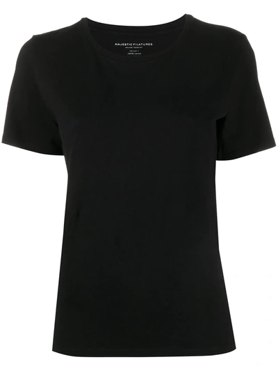 Majestic Solid-color T-shirt In Black