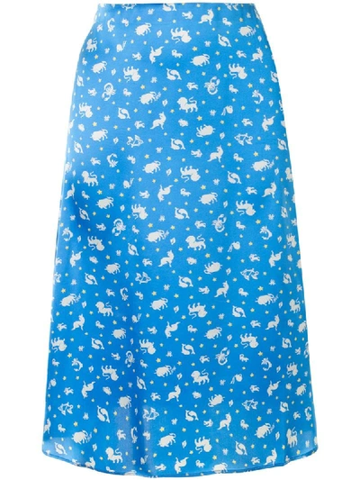 Hvn Zodiac Sign Skirt In Blue
