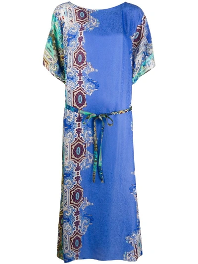 Antonelli Paisley Print Dress In Blue