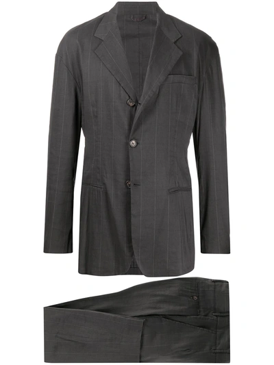 Pre-owned Dolce & Gabbana 1990s Pinstriped Two Piece Suit In Grey