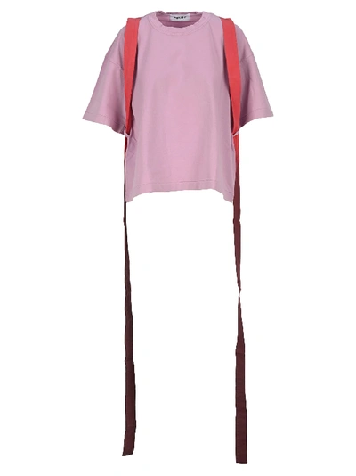 Ambush Crew Neck Ombré Strap T-shirt In Pink