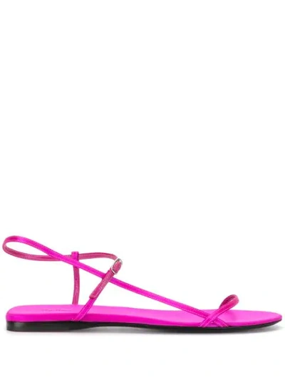The Row Bare Sandals In Flat Satin In Pink
