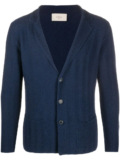 Altea Chevron-woven Knitted Cardigan In Blue
