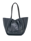 Proenza Schouler Large Ruched Smooth Leather Tote Bag In Blue