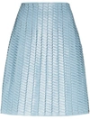 Bottega Veneta Intrecciato Weave A-line Skirt In Blue