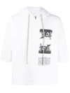 RICK OWENS DRKSHDW GRAPHIC PRINT SHORTSLEEVED HOODIE