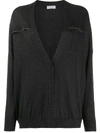 BRUNELLO CUCINELLI RELAXED-FIT BRASS-EMBELLISHED CARDIGAN