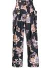 VIVETTA BELTED FLORAL PATTERN TROUSERS
