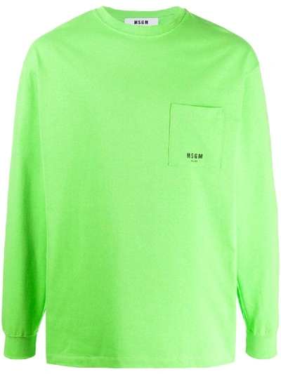 Msgm Sweatshirt Mit Aufgesetzter Tasche In Green