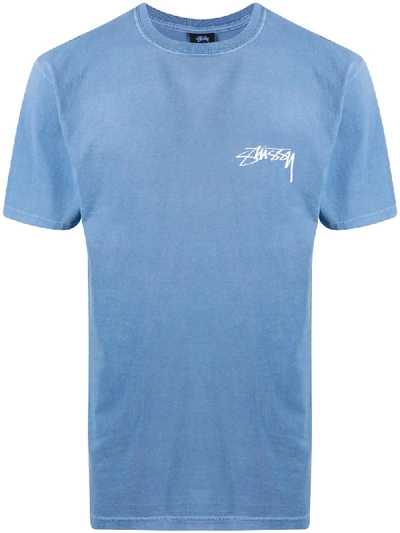 Stussy Pigment Dyed T-shirt In Blue