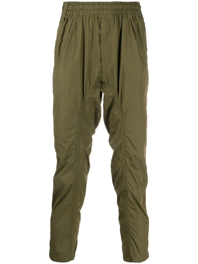 White Mountaineering Easy Cropped Trousers In Green