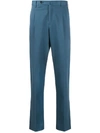 Pt01 Straight Leg Double Pleat Trousers In Blue