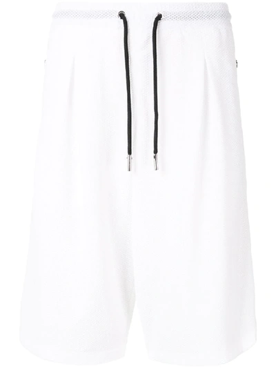 Giorgio Armani Mesh Zipped Pocket Shorts In White