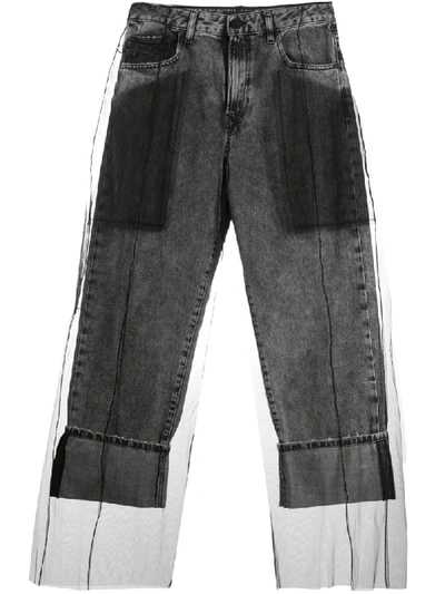 Diesel Black Gold Layered Tulle Jeans In Grey