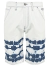 Msgm Cargo Bermudas In White Tie Dye