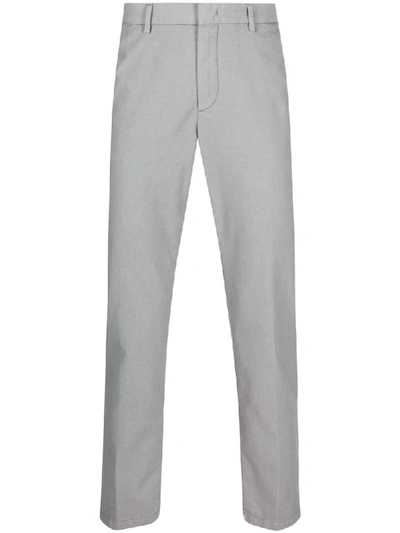 Hugo Boss Micro-woven Straight Trousers In Grey