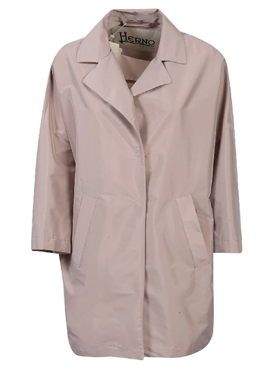Herno Side Slit Pocket Concealed Coat In Pink