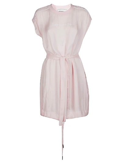 Iceberg Logo Waist-tied Mini Dress In Pink