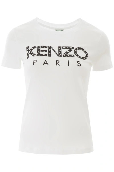 Kenzo Logo Patch T-shirt In Blanc