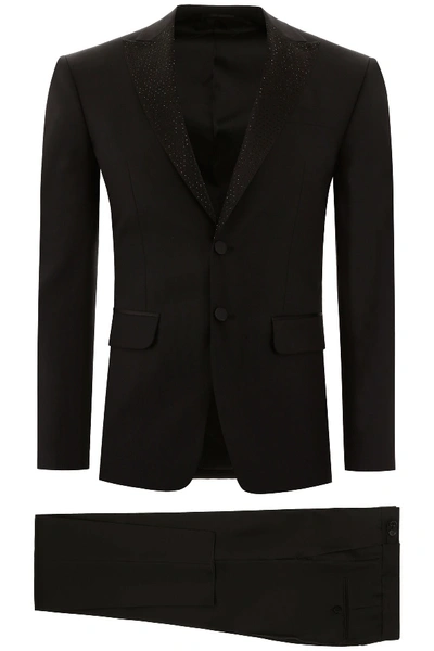 Dsquared2 London Fit Suit With Crystals In Black