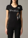 LOVE MOSCHINO T-SHIRT WITH ICE CREAM AND SEQUINS PRINT,11301883