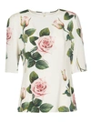 DOLCE & GABBANA ROSE PRINTED BLOUSE,11302835