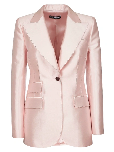 Dolce & Gabbana Single-breasted Flap Pocket Blazer In Pink
