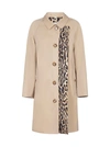 BURBERRY LEOPARD PRINT LINING COTTON TRENCH COAT,11303625