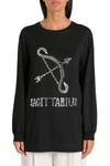 Alberta Ferretti Sagittarius Rhinestone-embellished Sweatshirt In Nero