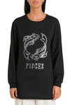 Alberta Ferretti Pisces Crystal-embellished Sweatshirt In Nero