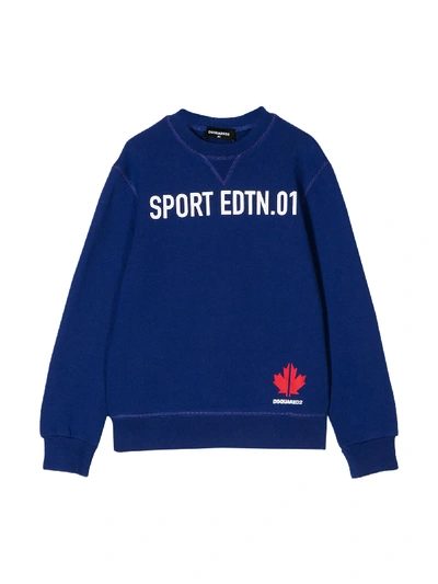 Dsquared2 Teen Sport Cotton Sweatshirt In Blu ModeSens