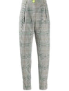 ESSENTIEL ANTWERP CHECKED TAPERED LEG TROUSERS