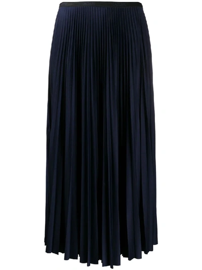 Lacoste Pleated Mid-length Skirt In Blue
