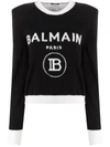 BALMAIN LOGO提花垫肩毛衣