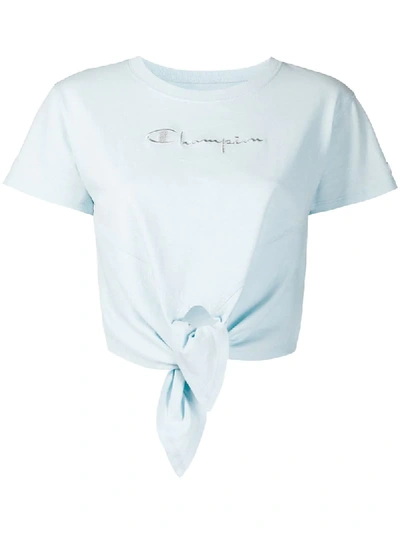 Chiara Ferragni X Champion Cropped T-shirt In Blue