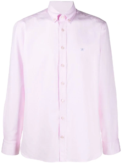 Hackett Button-down Logo Shirt In Pink