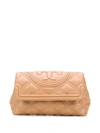 TORY BURCH FLEMING QUILTED-EFFECT CLUTCH BAG
