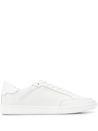 Saint Laurent Andy Low-top Leather Sneakers In White