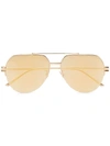 Bottega Veneta Mirrored Metal & Acetate Aviator Sunglasses In Gold