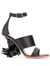 ALEXANDER MCQUEEN NO. 13 FLOWER WEDGE SANDALS